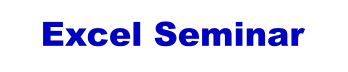 Excel Seminar